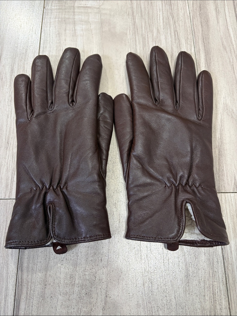 Aris Dark Brown Leather Women's Gloves